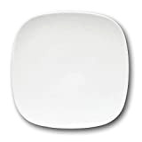Assiettes carrées porcelaine blanche x 6 - L 26 cm - Danubio