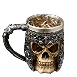 auvstar Gothic 3D Crâne Tasse - Tasse en acier inoxydable Seleton Tasse à boire pour boisson, café, bière, jus de ...