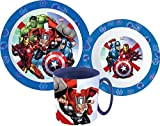 Avengers Marvel Service de table pour enfant avec assiette, bol à céréales et tasse