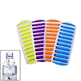 Bac à glaçons pour bouteille d'eau avec fond en silicone, facile à démouler - 4 couleurs : bleu, orange, violet, ...
