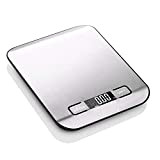 Balance de cuisine numérique professionnelle - 5 kg - Mesure précise de 1 g - En acier inoxydable - Écran ...