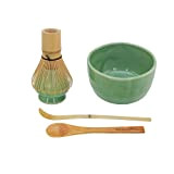 BambooMN Brand - Matcha Bowl Set (Includes Bowl, Rest,Tea Whisk, Chasaku, & Tea Spoon) 1 Set Soft Light Green by ...