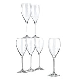 Baroni Home Lot de 6 verres Flùte fabriqués en Italie, Flùte en verre transparent léger, flûtes de champagne, prosecco et ...