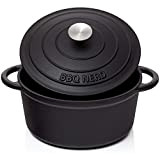 BBQ-Nerd© Cocotte ronde avec couvercle 5 l en fonte avec revêtement en émail | Marmite en fonte – Idéal pour ...