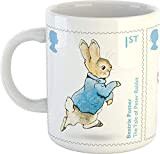 Beatrix Potter Mug en céramique Motif timbres Peter Rabbit, Mrs Tiggy-Winkle & Squirel Nutkin 300 ml Passe au lave-vaisselle et ...