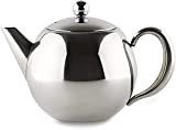 Belmont Deluxe en Acier Inoxydable Tea Pot, Acier Inoxydable, Stainless Steel Handle, 1500ml