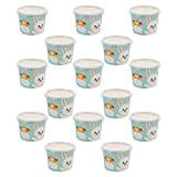 BESTonZON 50 Sets Paper Ice Cream Cups Dessert Bowls with Lid Mousse Pudding Serving Container for Dessert Yogurt Sundae Ice ...