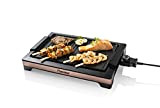 Bestron Grill de table électrique, Teppanyaki avec plaque de cuisson amovible & deux surfaces de cuisson, Anti-adhésif, 2000 Watts, Couleur: ...