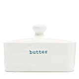 Beurrier avec couvercle en céramique Blanc/bleu Keith Brymer Jones Boîte à beurre en porcelaine