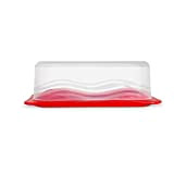 Beurrier avec couvercle transparent - Beurrier en plastique durable pour comptoir - Beurrier en plastique avec couvercle - Beurrier couvert ...