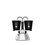 Bialetti Mini Express Induction, cafetière à induction, 2 tasses (100 ml), convient à tous types de feux, noir