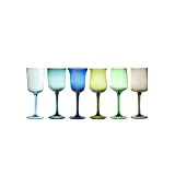 Bitossi Home « DISEGUALE Collection, Lot de 6 verres nuance Bleu/vert assortis