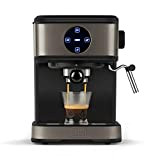 BLACK+DECKER BXCO850E - Machine à café expresso 850W, 20 bars, 2 tasses, Fonction vapeur, Arrêt automatique, Quantité programmable, Système extra ...