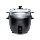 BLACK+DECKER BXRC1800E - Cuiseur à riz 700W, Capacité 1.8L, Revêtement antiadhésif, Fonction de cuisson et de maintien au chaud, Accessoire ...