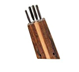 Bloc à couteaux fabriqué à la main en bois de vieux tonneaux + 5 couteaux professionnels japonais Kai Shun Premier ...