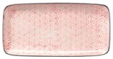 Bloomingville Assiettes de Service Cecile - rectangulaire Plate Longues Couleur L 30 x W 15 cm, Rose, Céramique