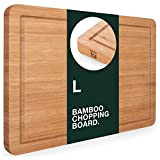 Blumtal - Planche A Decouper Bois Bambou - Planche à Découper Avec Rainure À Jus - Accessoire Cuisine - Taille ...