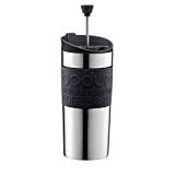Bodum - 11067-01 - Travel Press - Mug à Piston Isotherme - Double Paroi Inox - 0.35 L - Noir