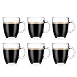 Bodum - 11239-10-2 - Bistro - Set de 6 mugs à Café - Verre Trempé, 0,30 l - Transparent