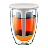 Bodum - K11153-913 - Tea For One - Set Infuseur Individuel - Verre Double Paroi - 35 cl - Blanc