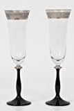 Bohemia Cristal-Angela-Flûte à Champagne - 190 ML-Lot de 6–Cristal 24% Plomb Argent avec Gravure et Pied Noir