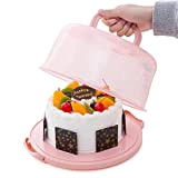 Boîte De Transport De Gâteau Ronde, Boîte à Gâteaux Portable Avec Couvercle Et Poignée, Conteneur à Gâteaux Rond Pour Fête, ...