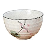 Bol à Thé Cérémonie Japonaise Matcha en Céramique Motif Fleur Pivoine/Lotus/Nuage/Cerise-Multicolore - lotus, 11.3x4.8x6.9cm