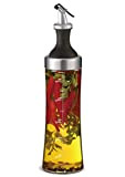 Bouteille d'huile en verre avec passoire - 570 ml (Provence) distributeur d'huile pour la fabrication d'huile aromatique | étanche et ...