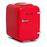 Bredeco Mini Frigo Petit Réfrigérateur Minibar BCMF-4L-S (5 À 65 °C, Avec Fonction Chauffante, Étagère Amovible, 4 L, Rouge)
