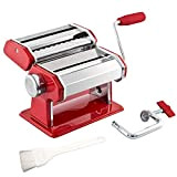 bremermann Machine à pâtes - pour Spaghettis, pâtes et lasagnes (7 Positions), Machine à pâtes, Pasta Maker (Rouge)