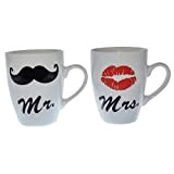 BRUBAKER Lot de 2 tasses à café "Mr. & Mrs." et une carte ca à offrir à un homme et ...