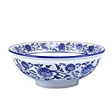 Cabilock Bol en céramique bleu et blanc pour soupe chinoise - Bol à salade - Bol pour la cuisine