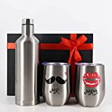 Cadeau Pour Couple | Coffret Premium Original et Utile | Mug Mr & Mrs + Thermos | Acier Inoxydable | ...