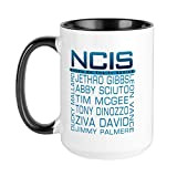 CafePress Grand mug à café avec logo NCIS et noms de personnages LRG, Céramique, Intérieur blanc/noir., L