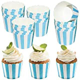 Caissettes Cupcake Papier 50 Pièces Bleu Clair Cupcakes pour Anniversaire soirée de Mariage Cuisine Baking