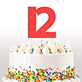 Cakeshop Décoration de gâteau à paillettes pour 12e anniversaire - Carte pailletée double face 400 g/m² - 14 couleurs et ...