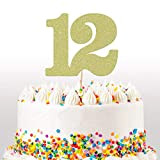 Cakeshop Décoration pour gâteau d'anniversaire 12 ans Paillettes 400 g/m² Double face 14 couleurs et beaucoup de styles au choix ...