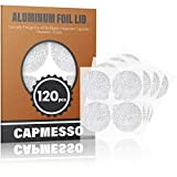CAPMESSO Couvercles en Papier Aluminium Autocollants pour des Capsules d’Espresso compatibles Nespresso 120/paquet (Argent)