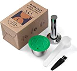 Capsules rechargeables Filtres à dosettes de café réutilisables compatibles avec les brasseurs Dolce Gusto avec cuillère et brosse (1 Capsule, ...