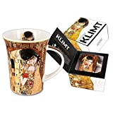CARMANI - Tasse en porcelaine décorée avec 'Le Baiser' de Gustav Klimt 350ml