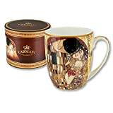 CARMANI - Tasse en porcelaine décorée avec 'Le Baiser' de Gustav Klimt