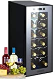 Cave à vin - 33 litres - 12 bouteilles - Refroidisseur à vin - Mini-réfrigérateur - Minibar - Avec porte ...