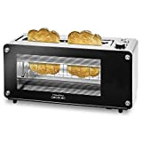 Cecotec Grill-pain VisionToast. Fenêtres en verre, Fente, 7 Niveaux pour Toaster, 3 Fonctions , 7 Positions, Capacité pour 2 tranches ...