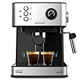 Cecotec Machine à café Espresso Power Espresso Professionale. 20 bars de Pression, Manomètre, 1.5L, Bras Double Sortie, Buse vapeur, Plateau ...