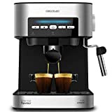 Cecotec Machine à café Expresso Power Espresso 20 Matic. 20bars de Pression,1.5 L,Bras Double Sortie, Buse vapeur,Plateau Réchauffe-tasses,Télécommandes Digitales,Finitions en ...