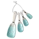 Ceramic Mason Jar Measuring Spoons – Aqua Blue, Decorative Tablespoons that Nest– 4 Rustic Measuring Spoons for Farmhouse Kitchen Décor ...