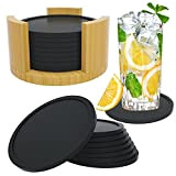 Cevikno Dessous de Verre Silicone Ronds - Set De 8 sous-Verres avec Boîte I Design Drinks Coasters en Gris Foncé ...
