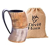 Chope à Boire de Style Viking Divit | Authentique chope en Corne de bière médiévale | Capacité de 700 ML ...