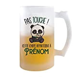 Chope de Bière Prénom personnalisé Panda| Verre à bière pinte personnalisable Cadeau humour alcool original | Imprimé en France