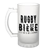 Chope de bière Rugby et bière | Verre Pinte idée cadeau original | Imprimé en France